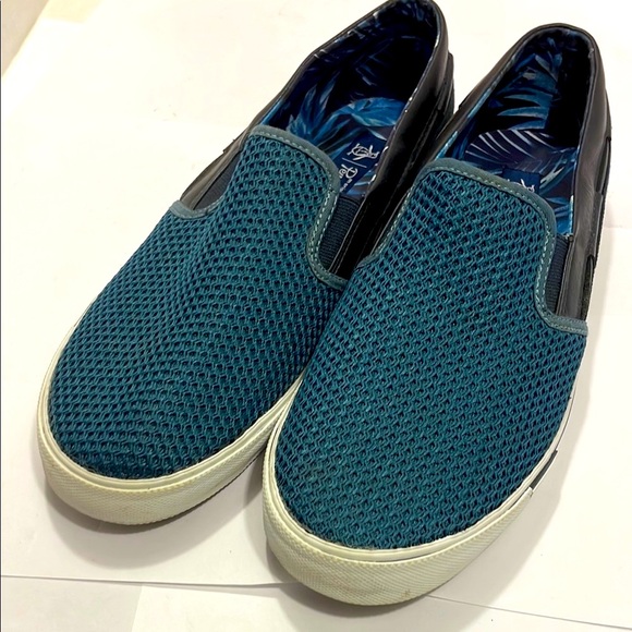 Original Penguin Teal and Black Slip-On Sneakers